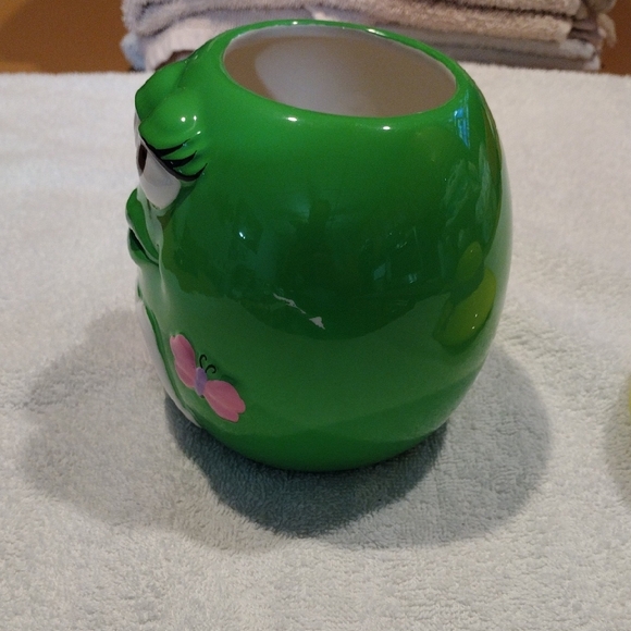 Green M&M Cookie Jar with Yellow Hat - Picture 4 of 7